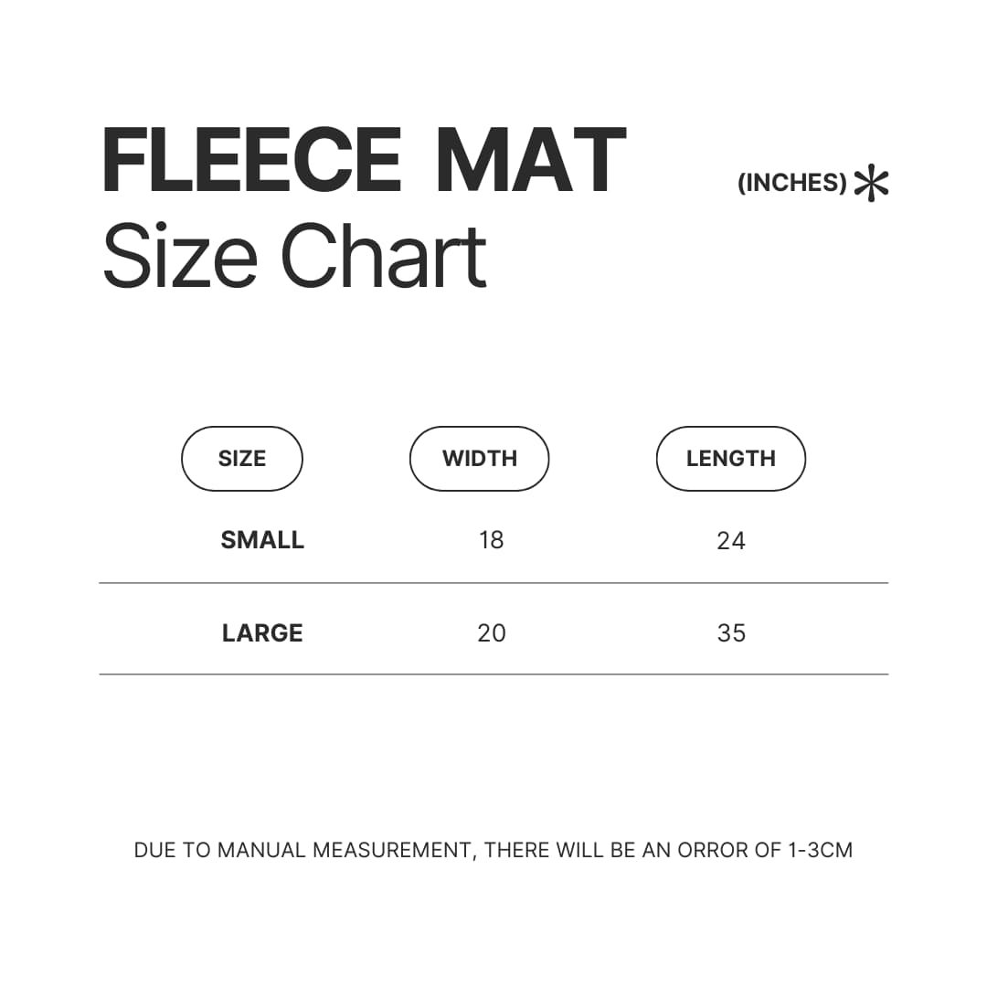 Fleece Mat Size Chart - Stalker Merch