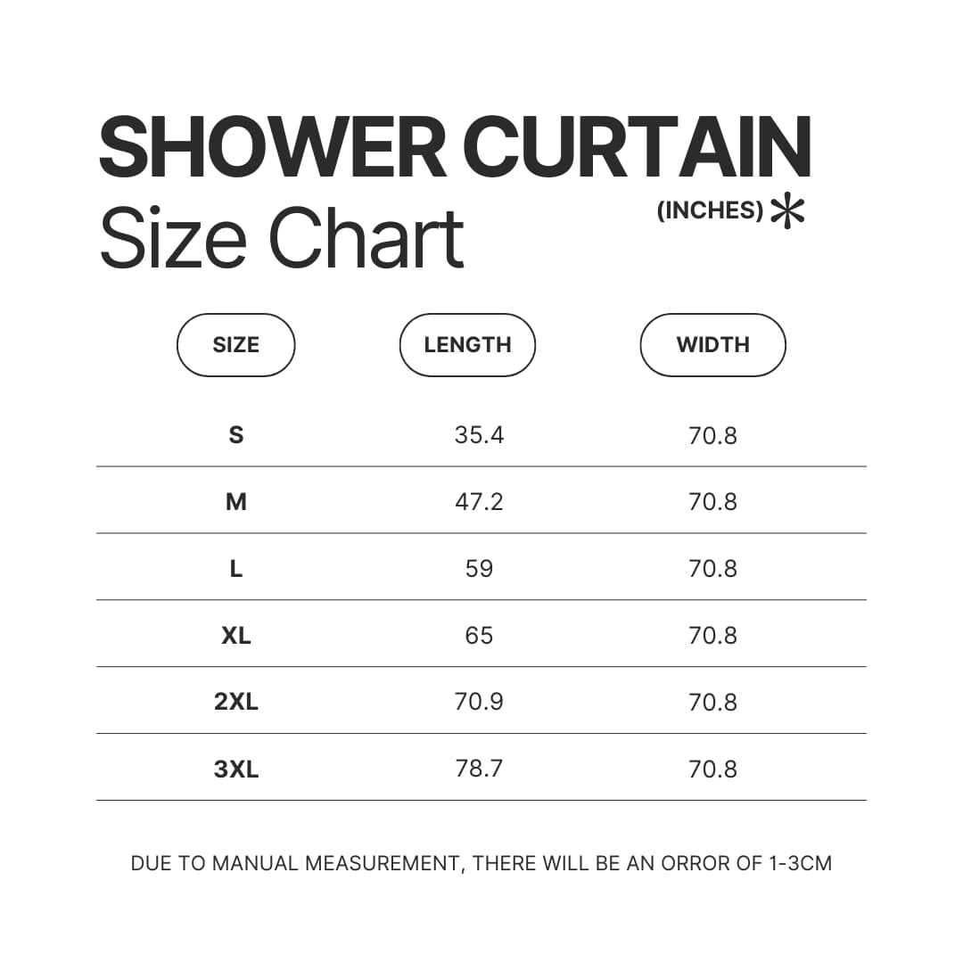 Shower Curtain Size Chart - Stalker Merch