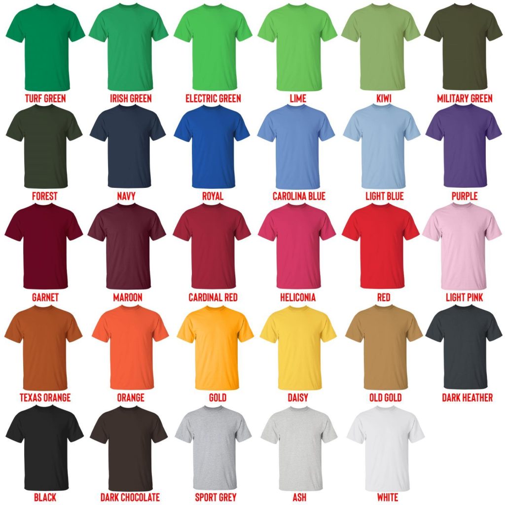 t shirt color chart - Stalker Merch