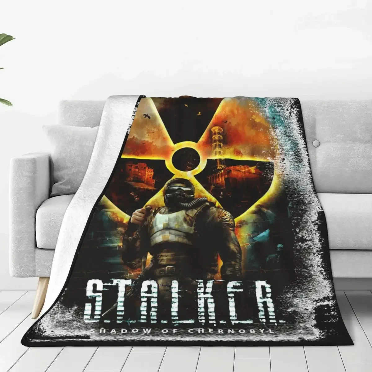 Stalker Shadow Of Chernobyl Flannel Throw Blankets Blankets for Bed Bedroom Warm Quilt.jpg - Stalker Merch